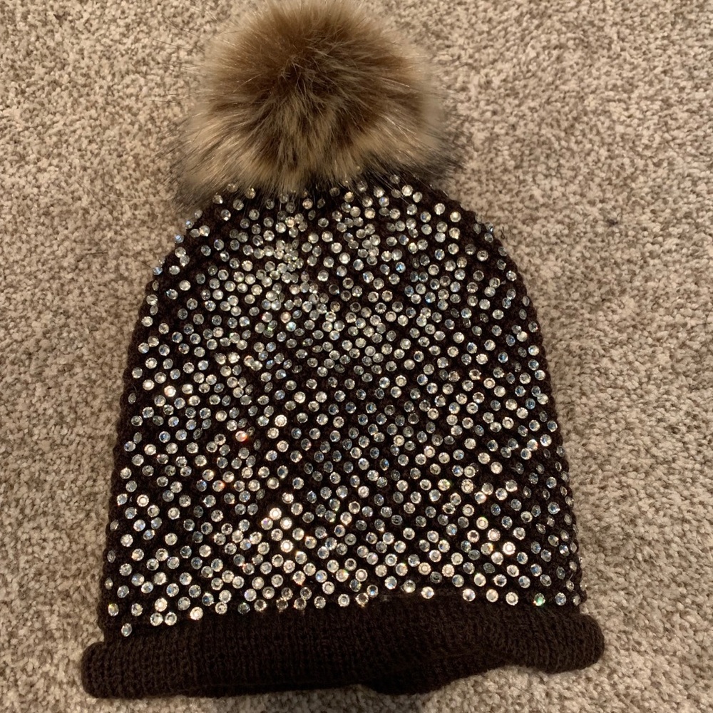 Brown bling hat